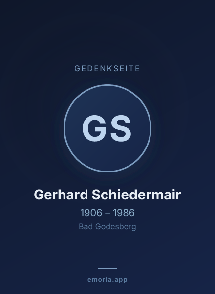 Gedenkportrait von Gerhard Schiedermair