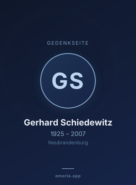 Gedenkportrait von Gerhard Schiedewitz