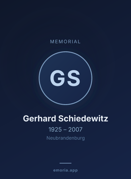 Memorial portrait of Gerhard Schiedewitz