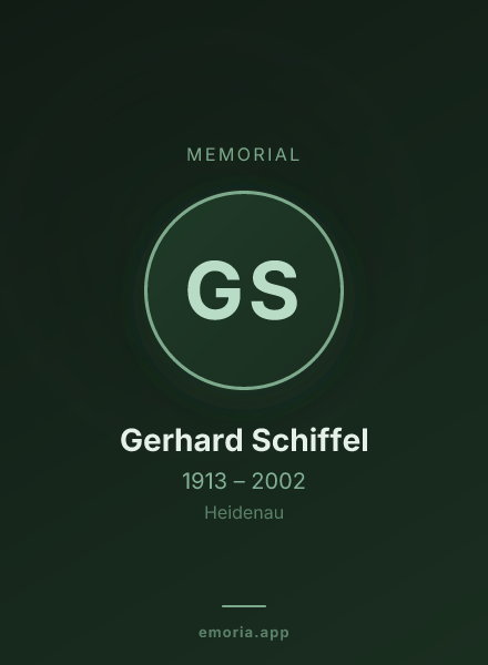 Memorial portrait of Gerhard Schiffel
