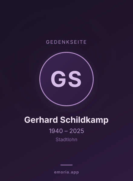 Gedenkportrait von Gerhard Schildkamp