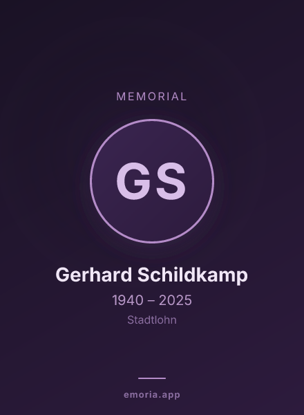 Memorial portrait of Gerhard Schildkamp