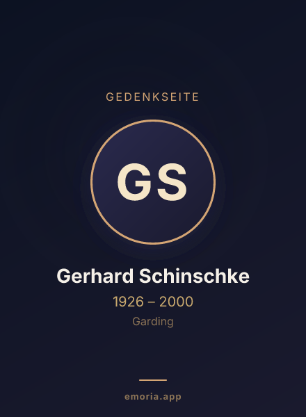 Gedenkportrait von Gerhard Schinschke