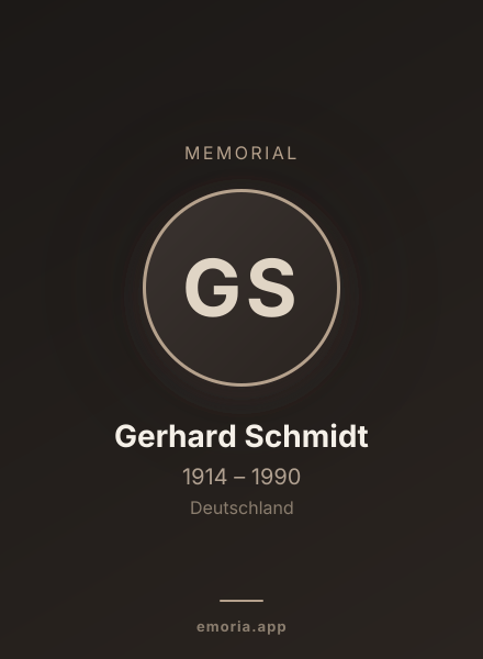 Memorial portrait of Gerhard Schmidt