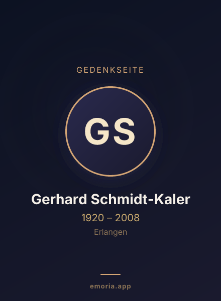 Gedenkportrait von Gerhard Schmidt-Kaler