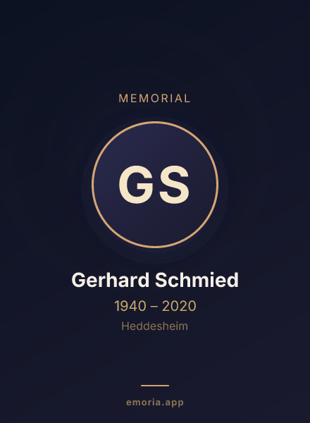 Memorial portrait of Gerhard Schmied