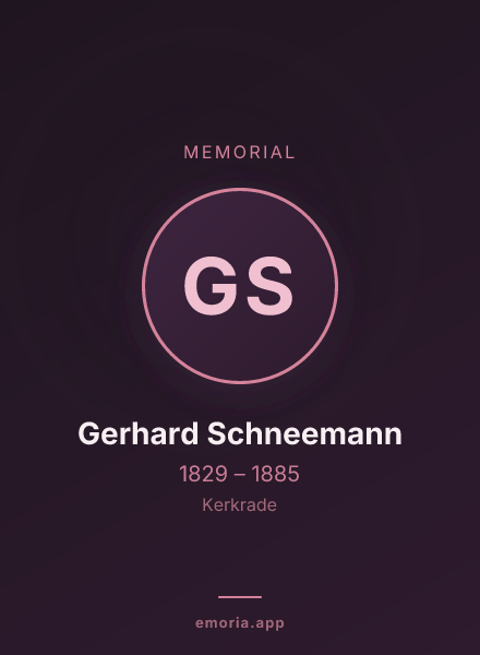 Memorial portrait of Gerhard Schneemann