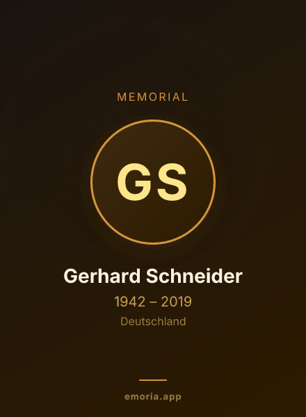 Memorial portrait of Gerhard Schneider