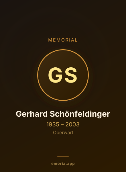 Memorial portrait of Gerhard Schönfeldinger