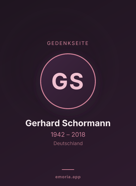 Gedenkportrait von Gerhard Schormann