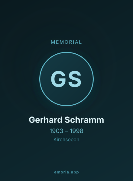 Memorial portrait of Gerhard Schramm