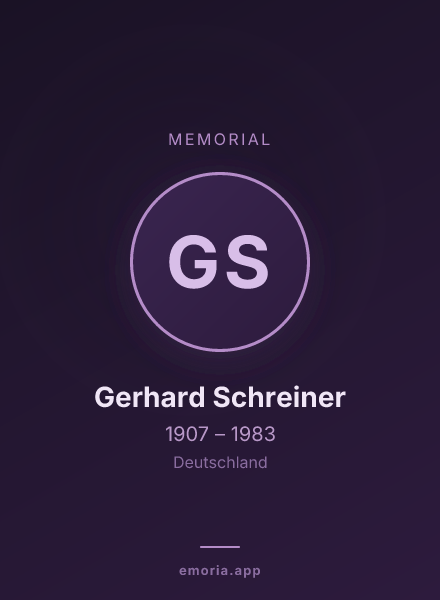 Memorial portrait of Gerhard Schreiner