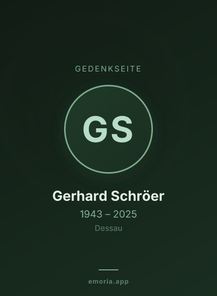 Gedenkportrait von Gerhard Schröer