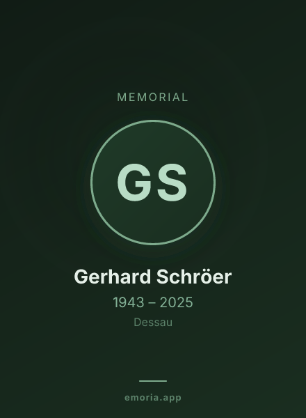 Memorial portrait of Gerhard Schröer