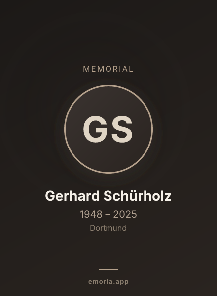 Memorial portrait of Gerhard Schürholz