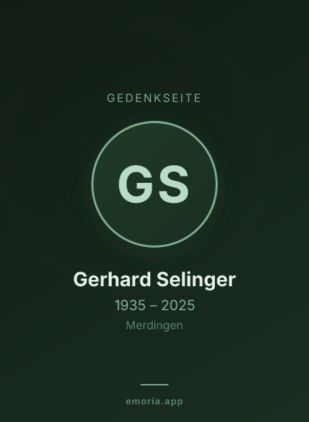 Gedenkportrait von Gerhard Selinger