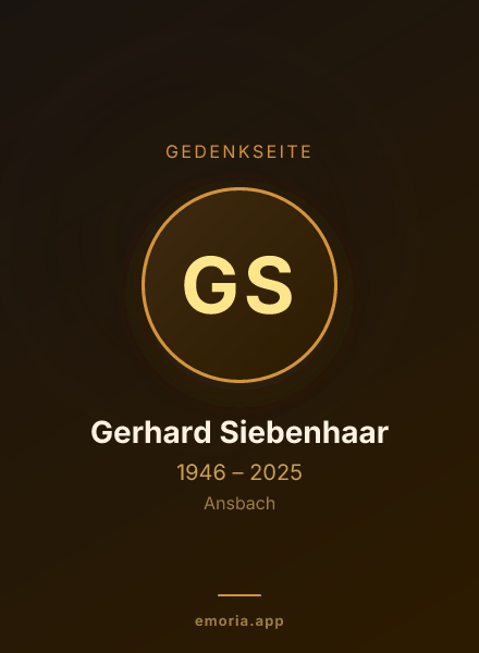 Gedenkportrait von Gerhard Siebenhaar