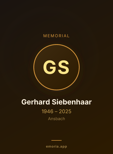 Memorial portrait of Gerhard Siebenhaar