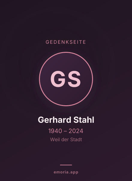 Gedenkportrait von Gerhard Stahl