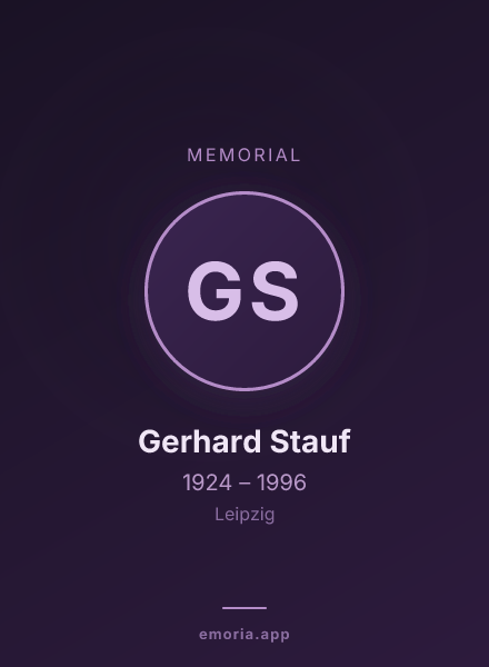 Memorial portrait of Gerhard Stauf