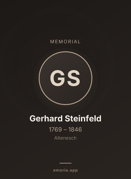 Memorial portrait of Gerhard Steinfeld