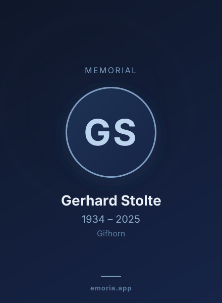 Memorial portrait of Gerhard Stolte