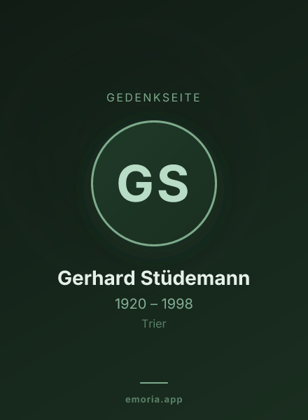 Gedenkportrait von Gerhard Stüdemann