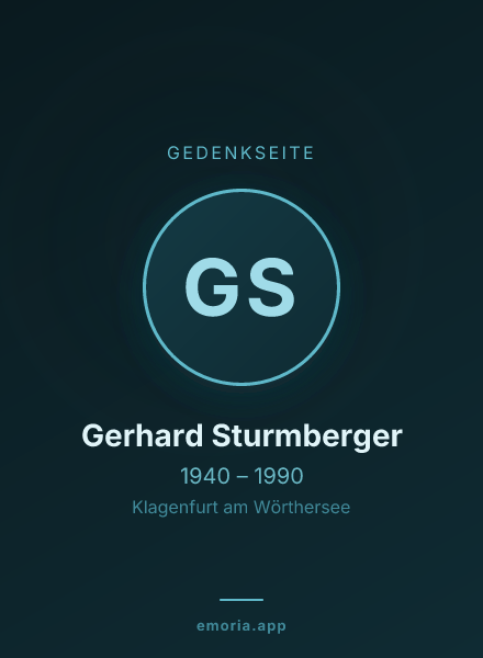 Gedenkportrait von Gerhard Sturmberger