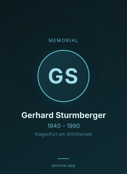 Memorial portrait of Gerhard Sturmberger