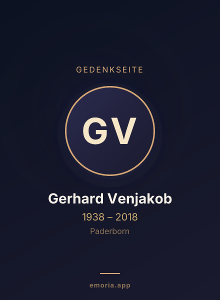 Gedenkportrait von Gerhard Venjakob