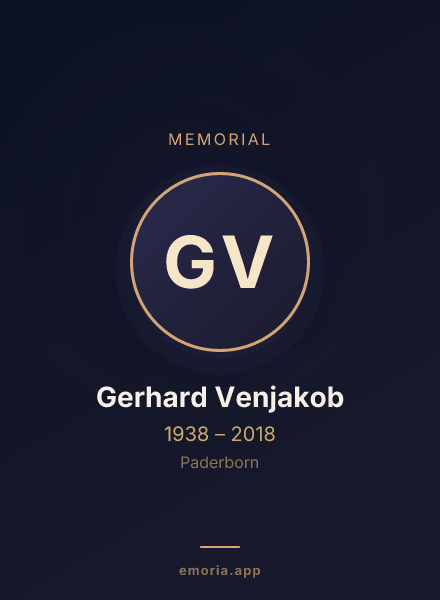 Memorial portrait of Gerhard Venjakob