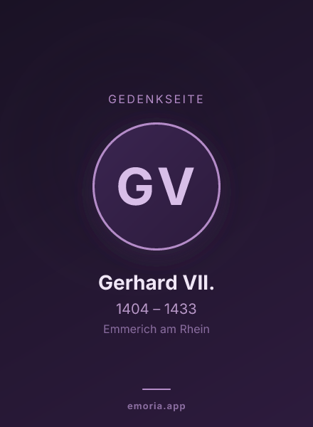 Gedenkportrait von Gerhard VII.