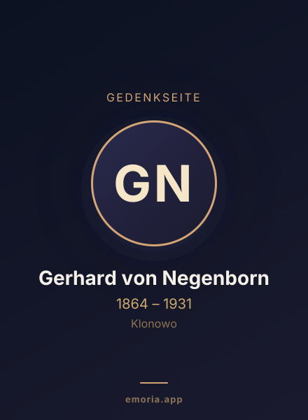Gedenkportrait von Gerhard von Negenborn