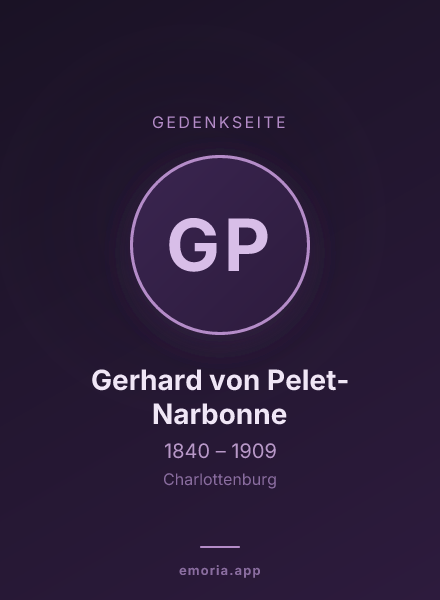 Gedenkportrait von Gerhard von Pelet-Narbonne