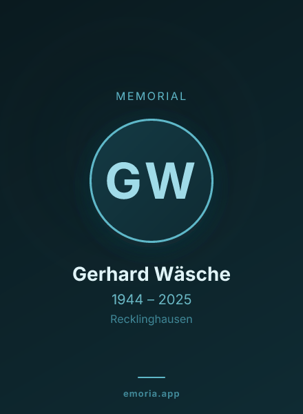 Memorial portrait of Gerhard Wäsche