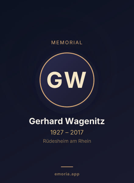 Memorial portrait of Gerhard Wagenitz