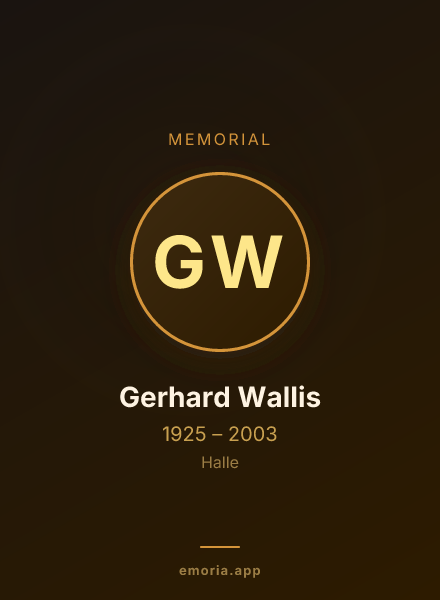 Memorial portrait of Gerhard Wallis