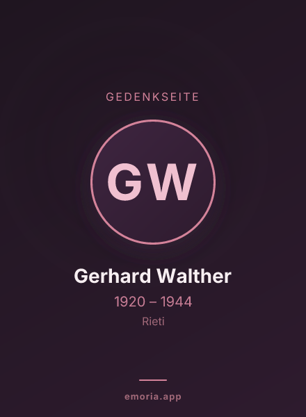 Gedenkportrait von Gerhard Walther