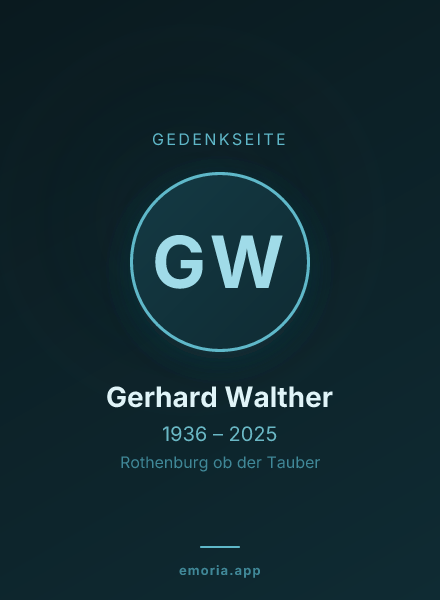 Gedenkportrait von Gerhard Walther