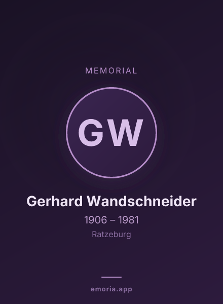 Memorial portrait of Gerhard Wandschneider