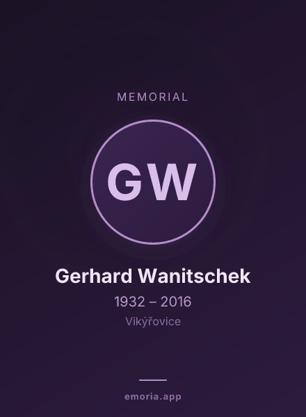 Memorial portrait of Gerhard Wanitschek