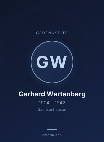 Gedenkportrait von Gerhard Wartenberg