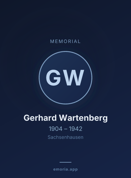 Memorial portrait of Gerhard Wartenberg