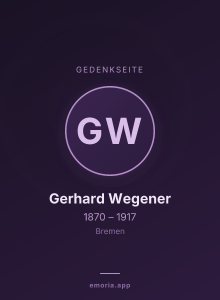 Gedenkportrait von Gerhard Wegener