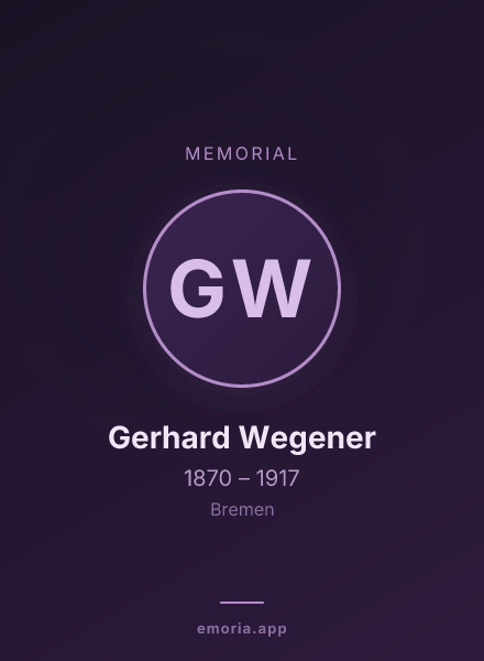 Memorial portrait of Gerhard Wegener