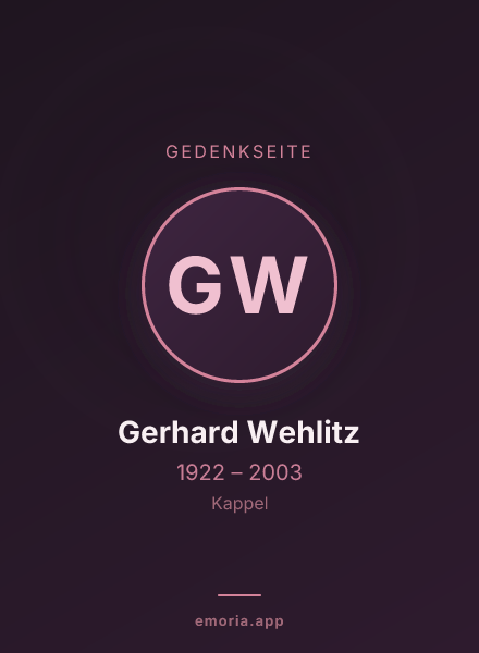 Gedenkportrait von Gerhard Wehlitz