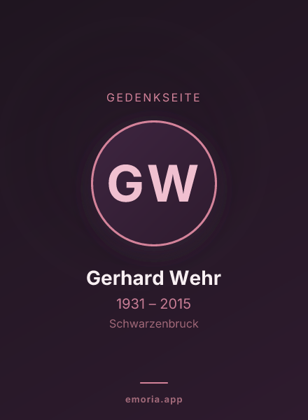 Gedenkportrait von Gerhard Wehr