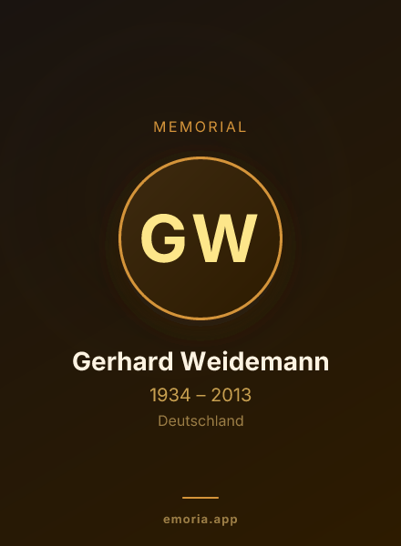 Memorial portrait of Gerhard Weidemann