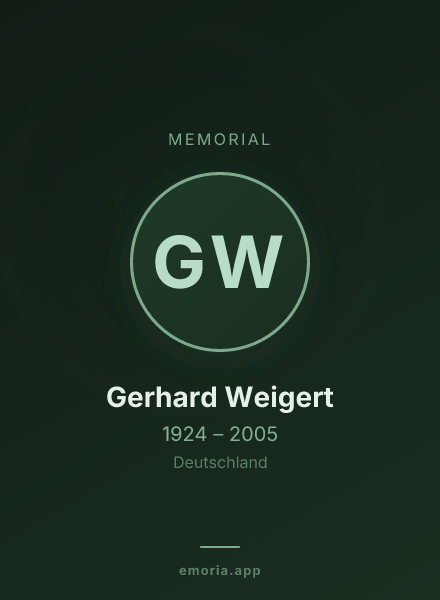 Memorial portrait of Gerhard Weigert