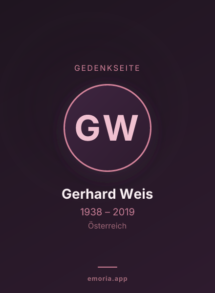 Gedenkportrait von Gerhard Weis